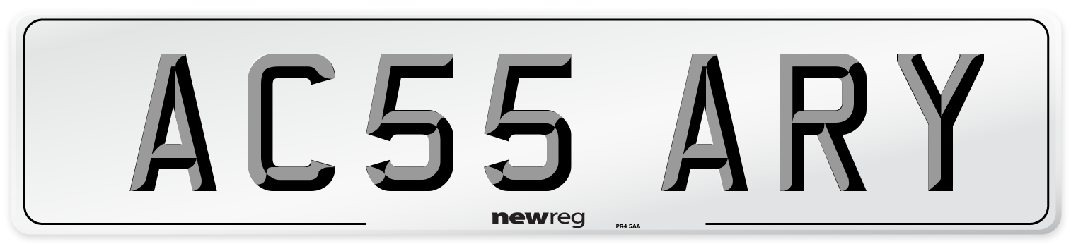 AC55 ARY Number Plate from New Reg